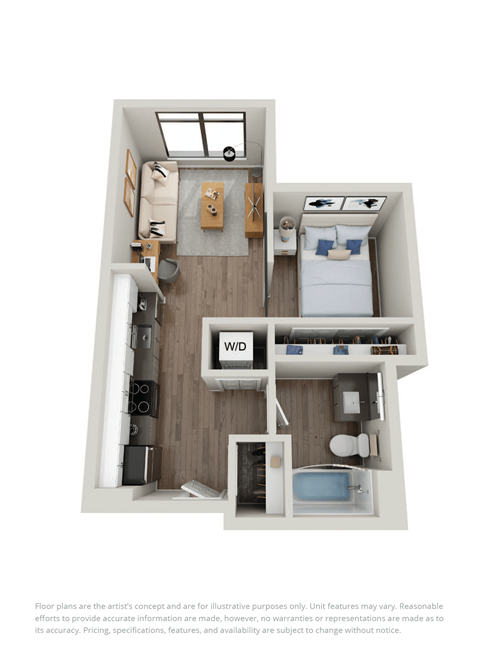 a rendering of a 3d floor plan of a house